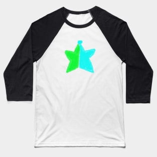 green blue star watercolor design Baseball T-Shirt